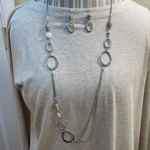 JJill Two Tone Circle & Bead Necklace